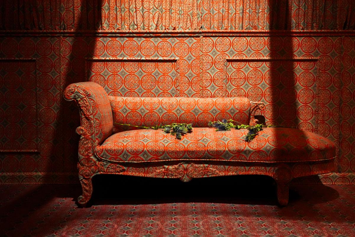 The entire interior was enveloped in naturally dyed hand-block printed cloth The entire interior was enveloped in naturally dyed hand-block printed cloth