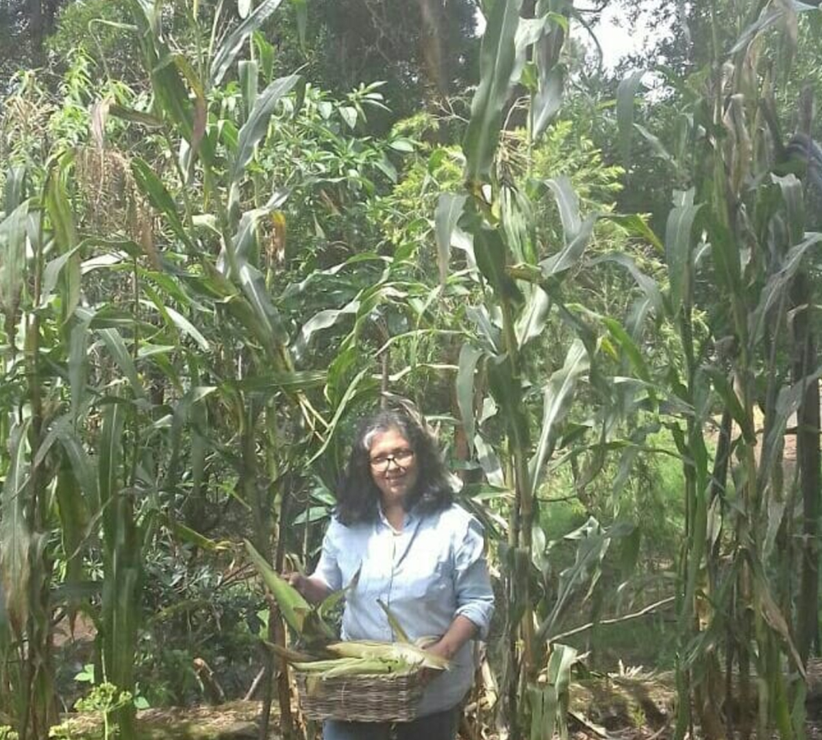 Lathika George in her organic garden in Kodaikanal
