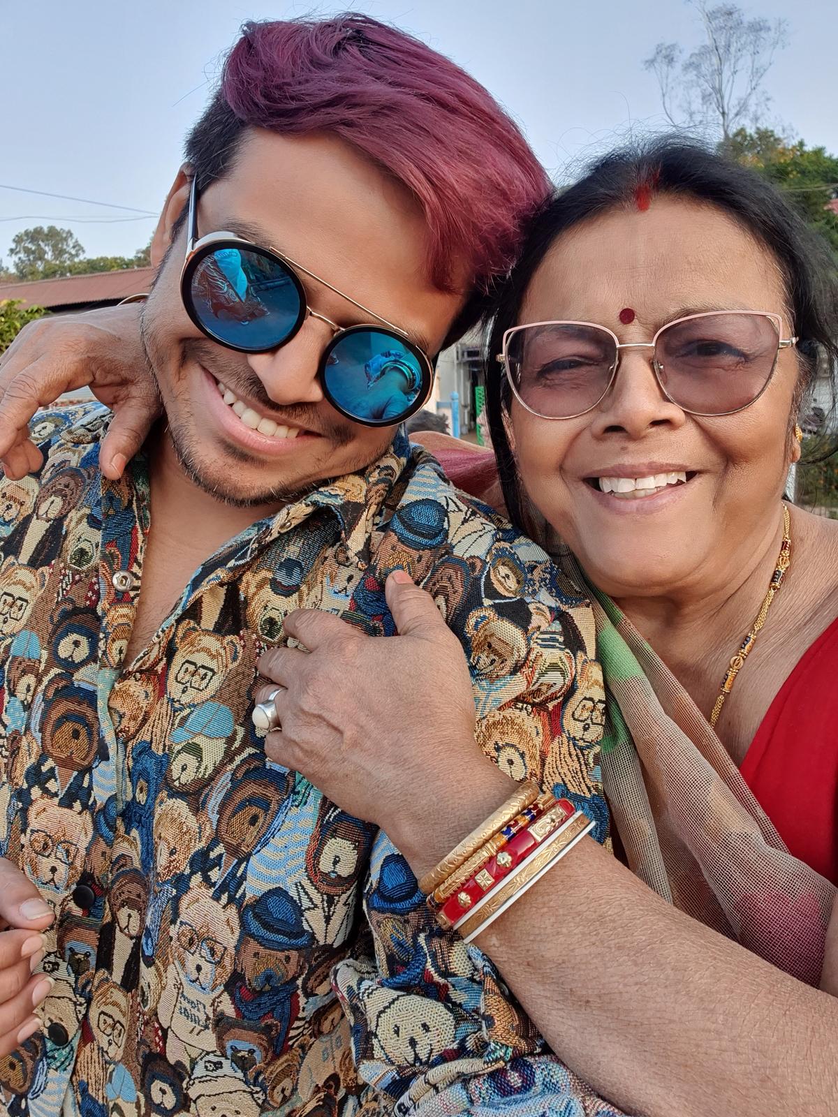 Rick Roy with his mother