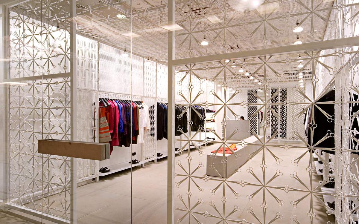 White metal mesh at Rajesh Pratap Singh’s flagship store 