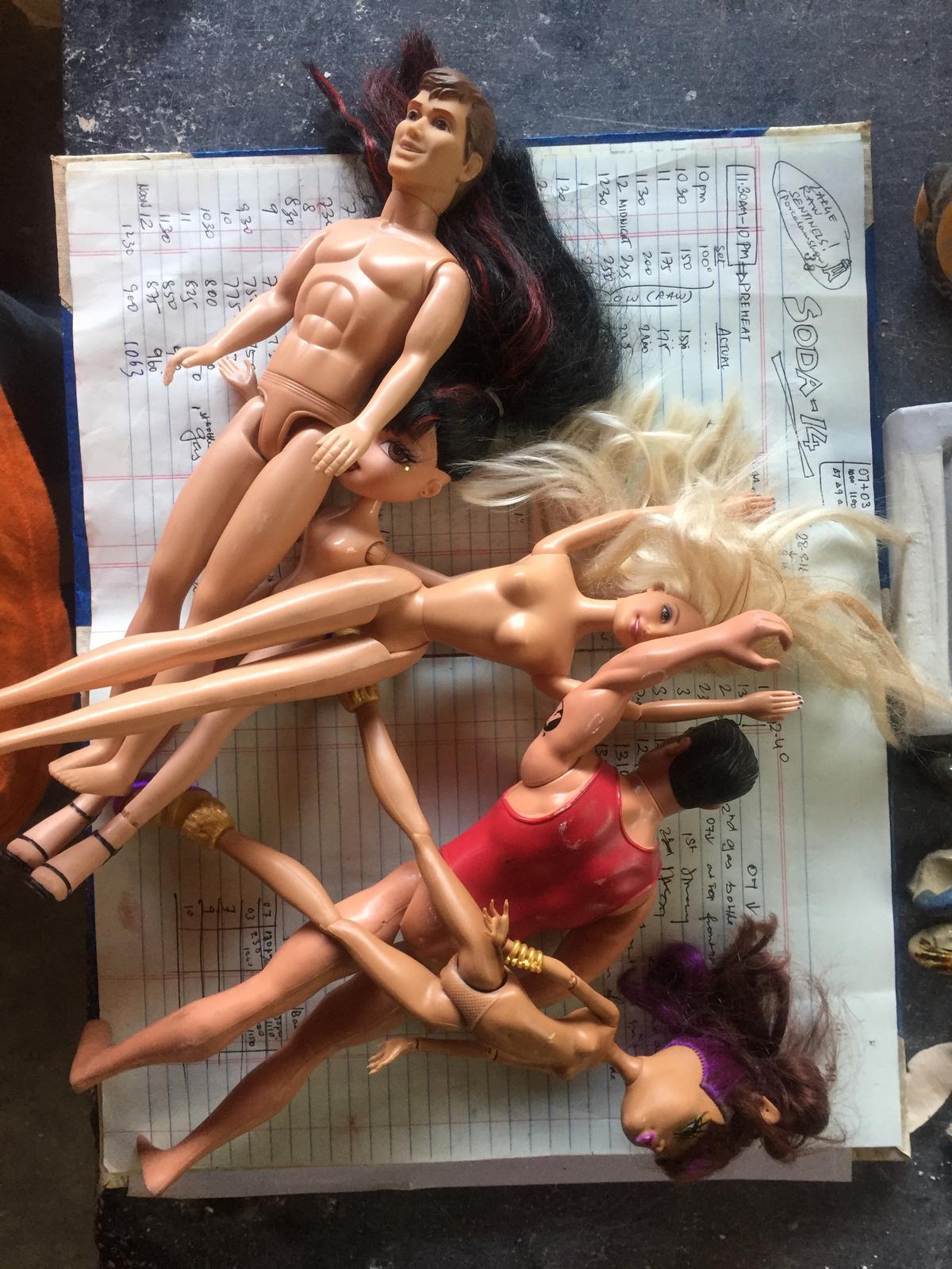 The original Barbie dolls prior to making the moulds