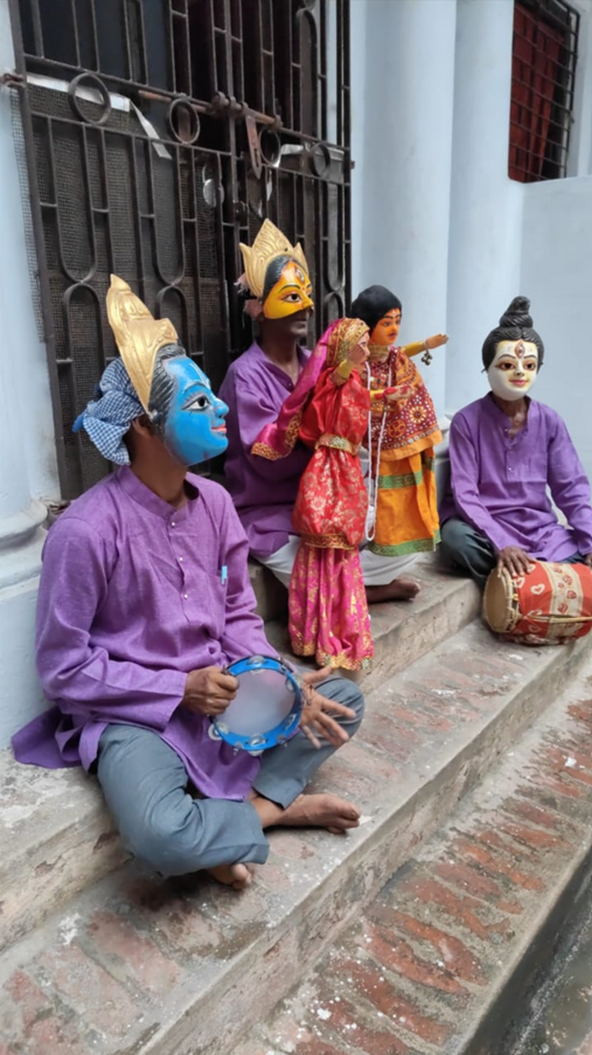 Puppeteers perform a Durga ma tale