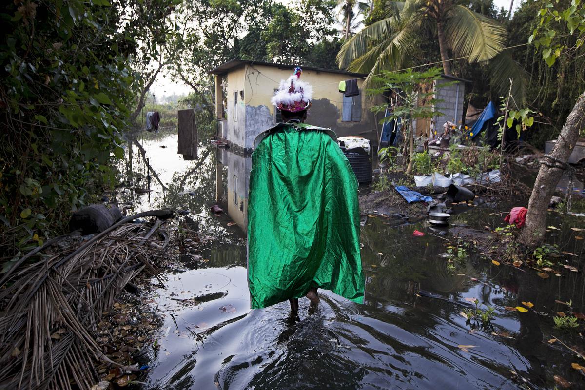 Chavittu Nadakam artiste Thankachan outside his home