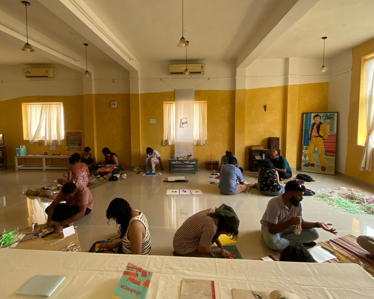 A zine club meeting in progress