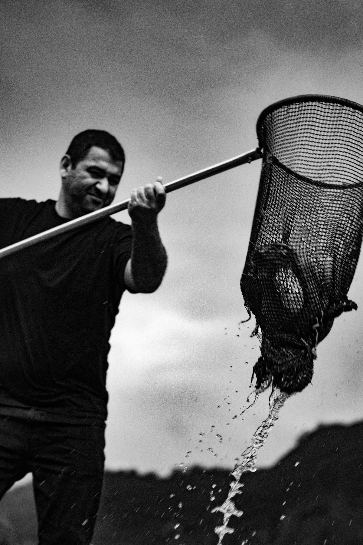 Chef Sadhu fishing in the rivers near Naar