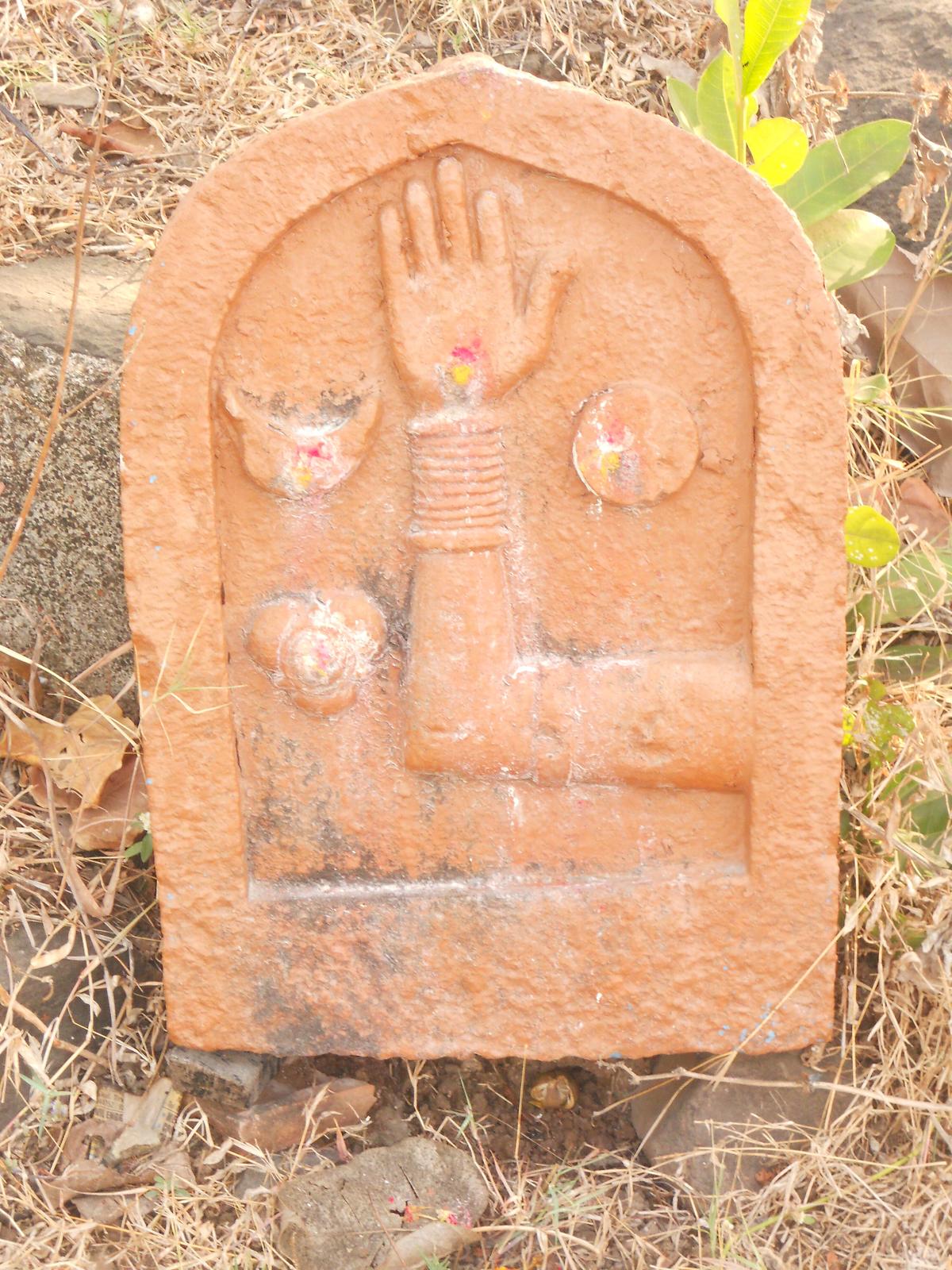 A sati-stone at Korlai Fort in Maharashtra