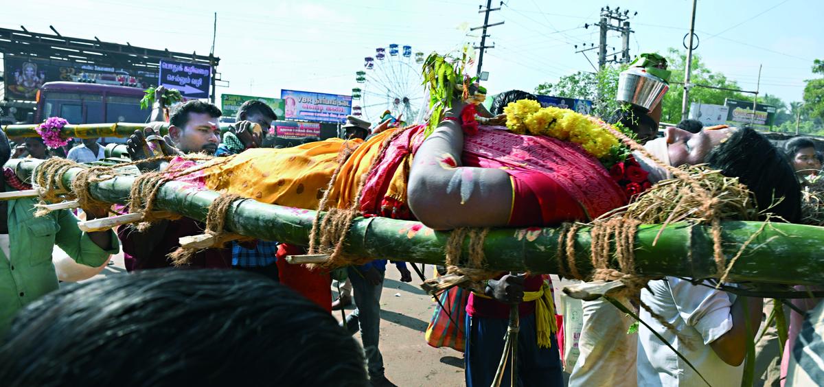 At the Padaikatti festival at a Maha Mariamman Kovil in Valangaiman