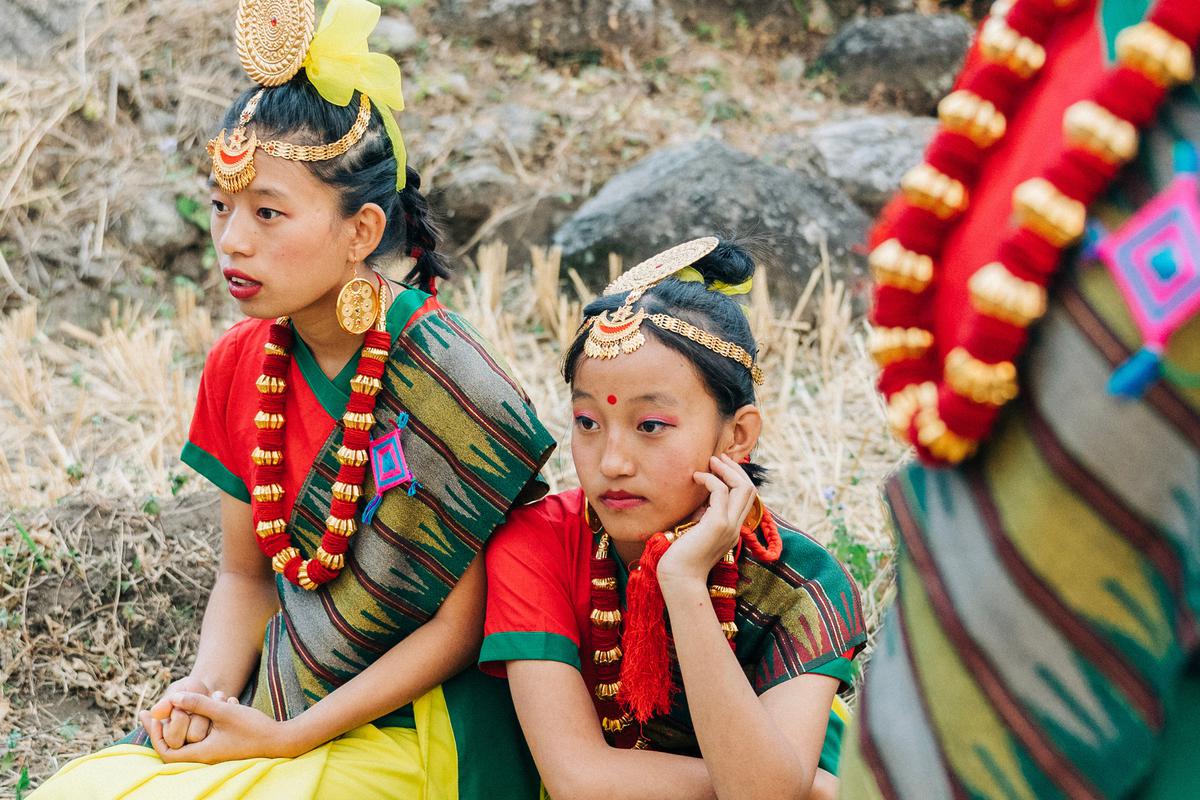 Girls dress up in traditional attire to perform the Rai Silli dance