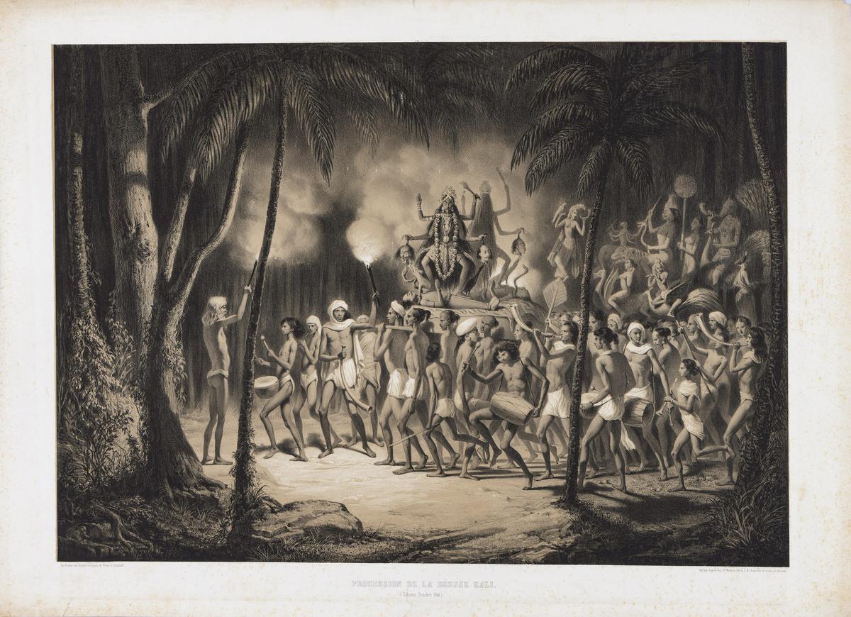 Procession de la Deesse Kali by Russian artist Prince Alexis Soltykoff, and engraved by Louis Henri de Rudder