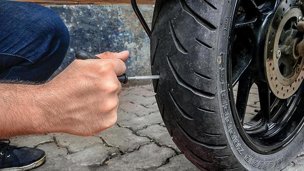 Steps to patch up a punctured tyre on your bike The Hindu