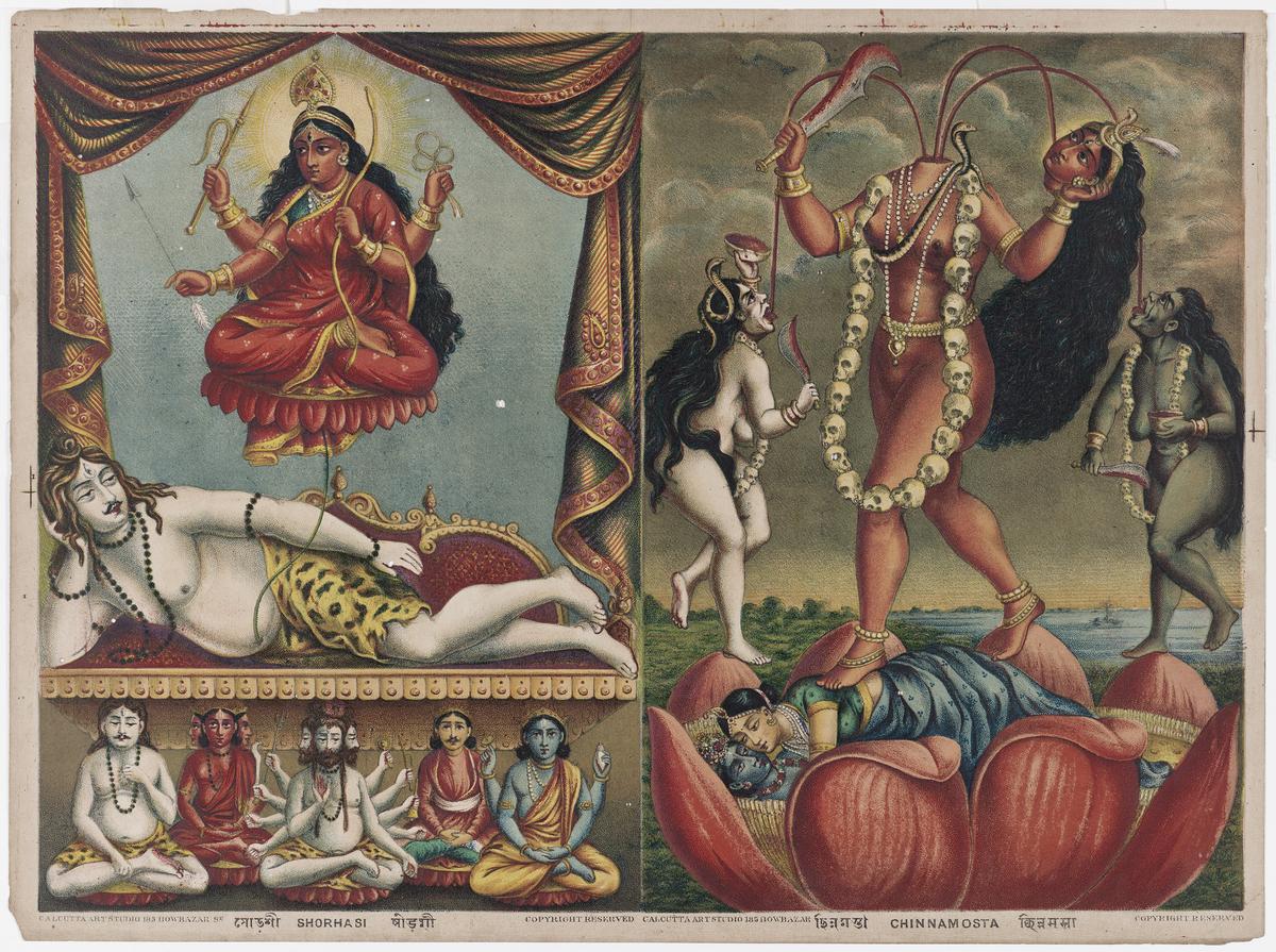 Shorhasi/Chinnamosta Calcutta Art Studio por volta de 1885 a 1895 Litografia