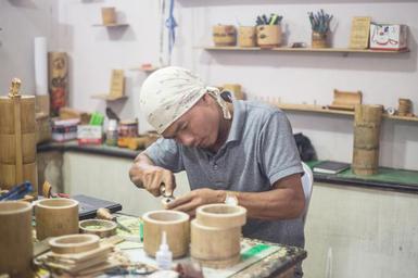 Making Bamboo Cups beautiful environmentally friendly - Bamboo craft 