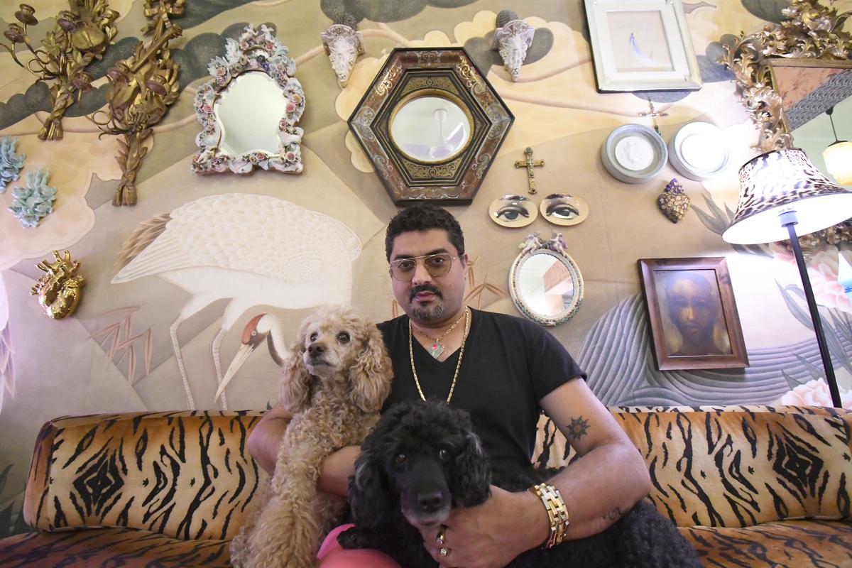 Hanut Singh with his dogs