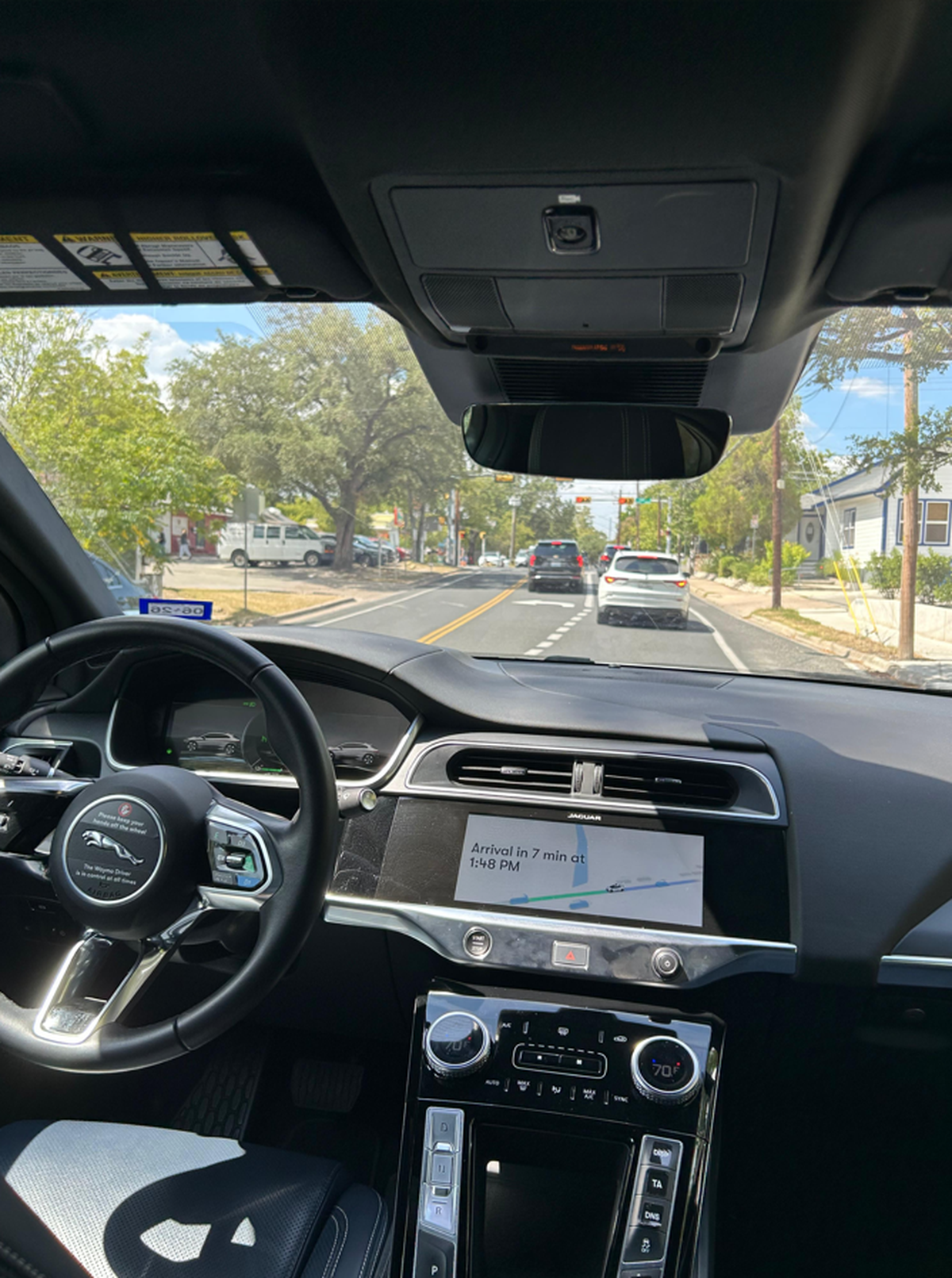 Inside a driverless cab Inside a driverless cab