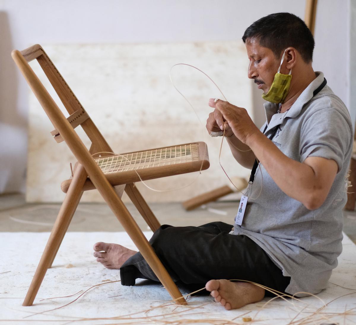 Cane weaving at Phantom Hands