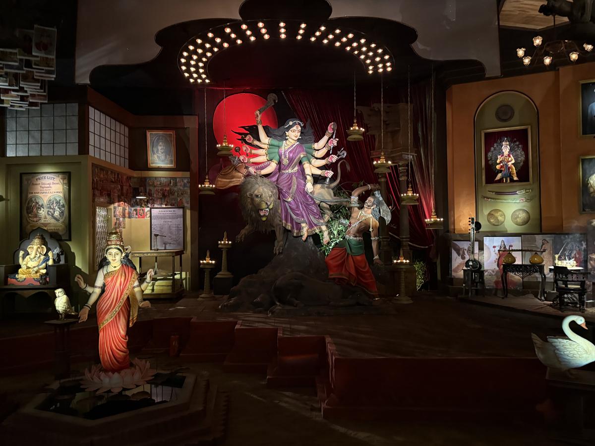 The pandal dedicated to Raja Ravi Varma