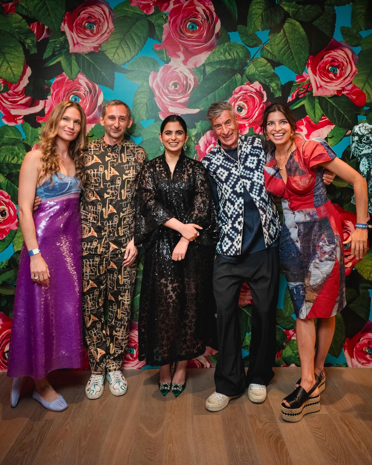 (L-R) Millies, Ferrari, Isha Ambani, Cattelan and Sachs