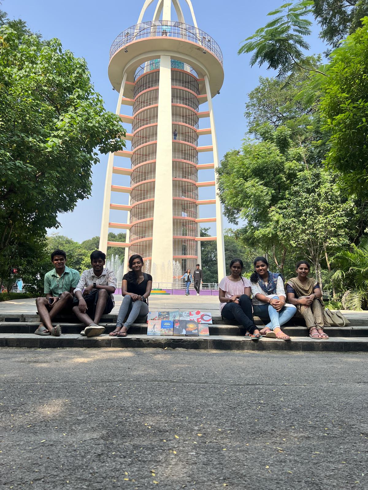 Readers at the Anna Nagar tower after a silent reading session 
