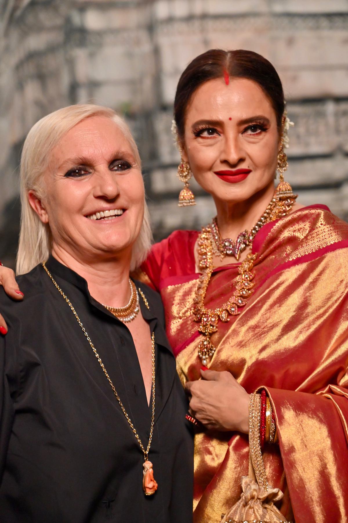 Rekha with Dior’s creative director Maria Grazia Chiuri 