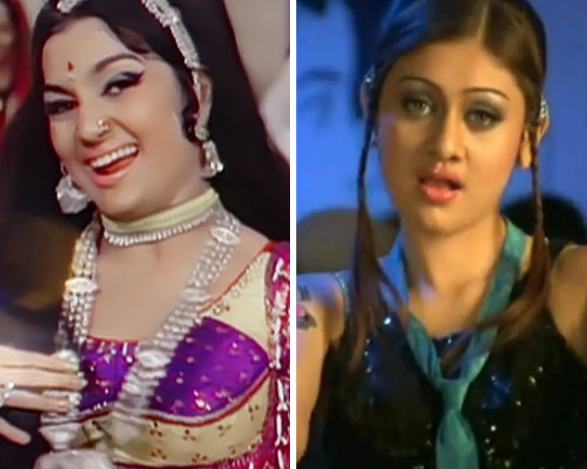 Asha Parekh in ‘Kaanta Laga’ (1972) and (right) Shefali Jariwala in the 2002 remix
