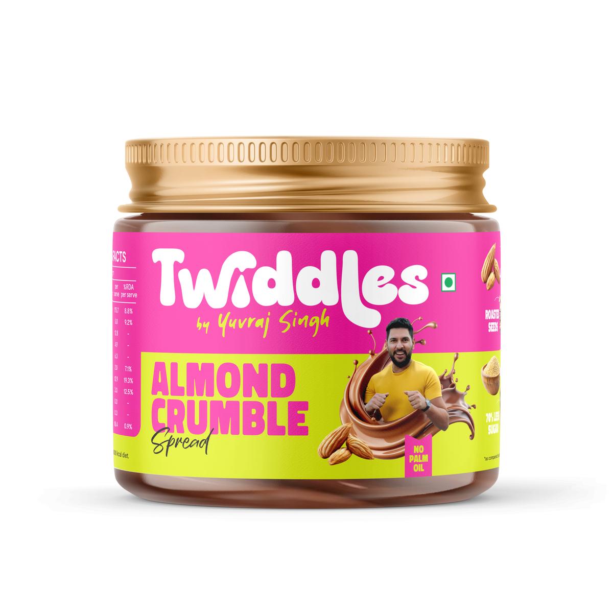 Twiddles products are powered by natural protein, primarily from nuts like almonds, walnuts & cashews, which make up 60–70% of the brand’s spreads and bites. 