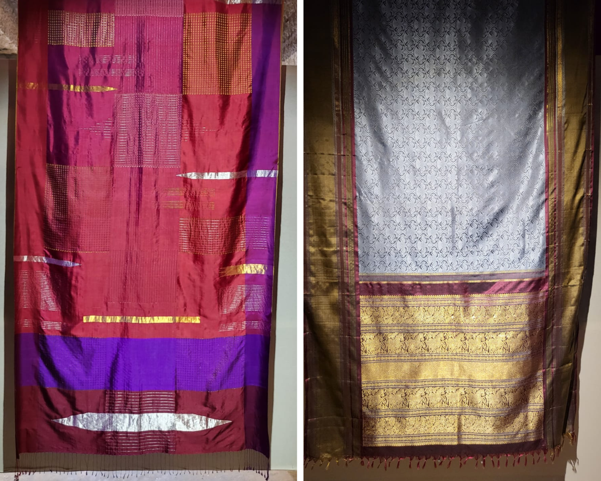 A couple of the saris on exhibit A couple of the saris on exhibit