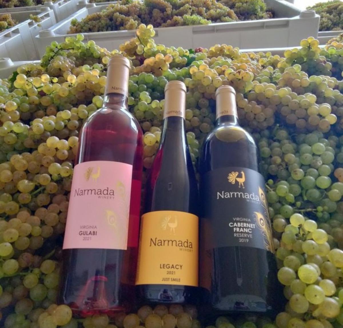 A selection of wines from Narmada