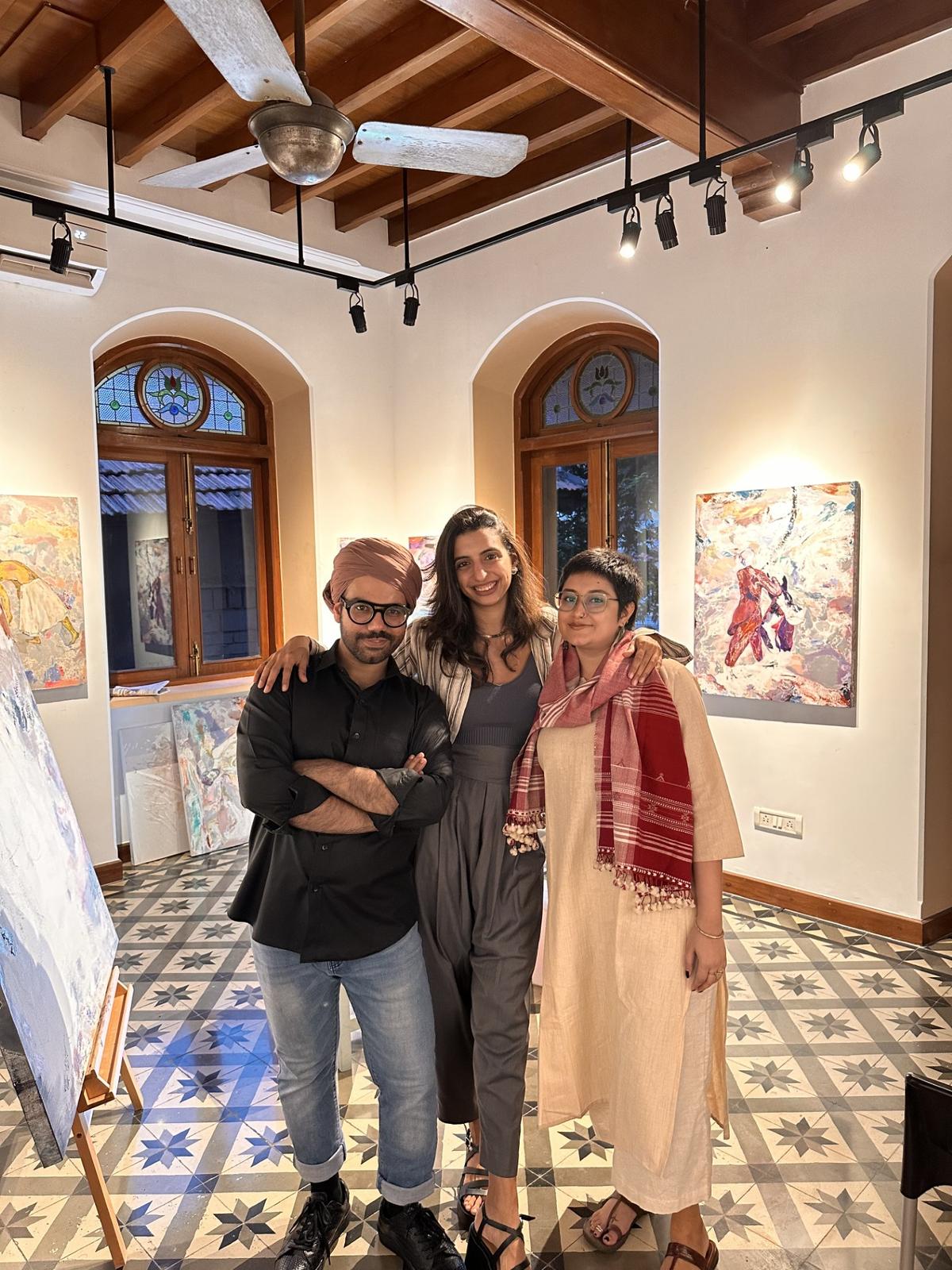 Atyaan with artists Kuldeep Singh and Jayeeta Chatterjee during the summer residency of 2023