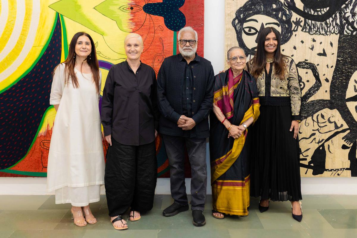 (L to R) Inakshi Sobti, Maria Grazia Chiuri, Manu and Madhvi Parekh, and Karishma Swali