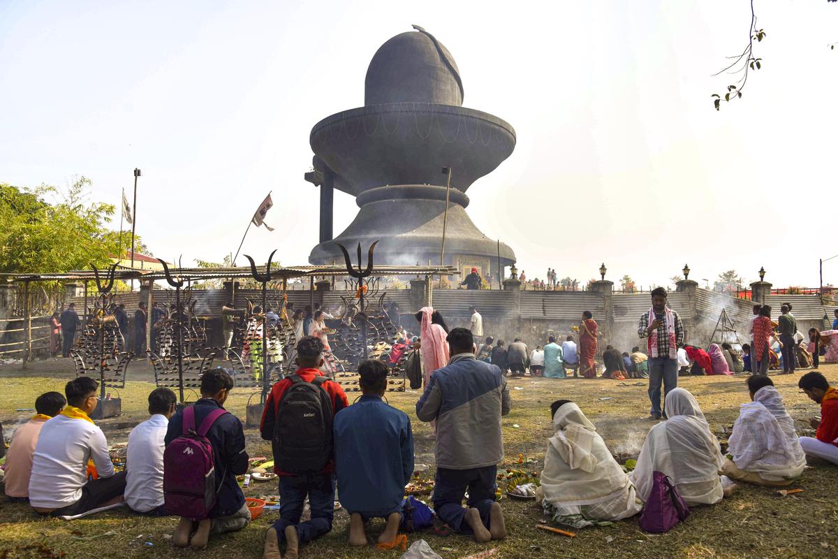 Devotees at Maha Mrityunjay Temple in Assam