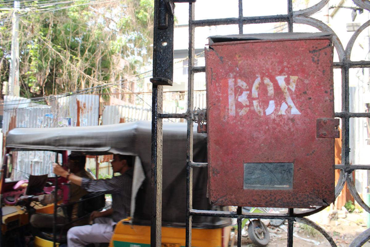 A rusty letter box in one of Mylapore’s alleys