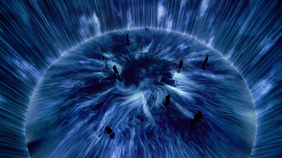 Universo de partículas de água no tanque, transcendendo limites Universo de partículas de água no tanque, transcendendo limites