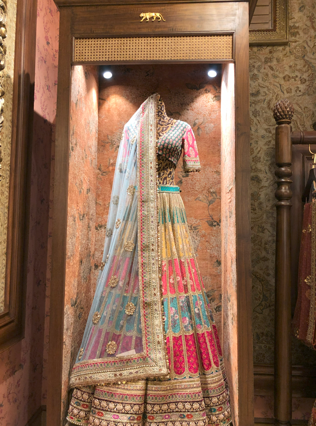 A lehenga on display at the Mumbai flagship