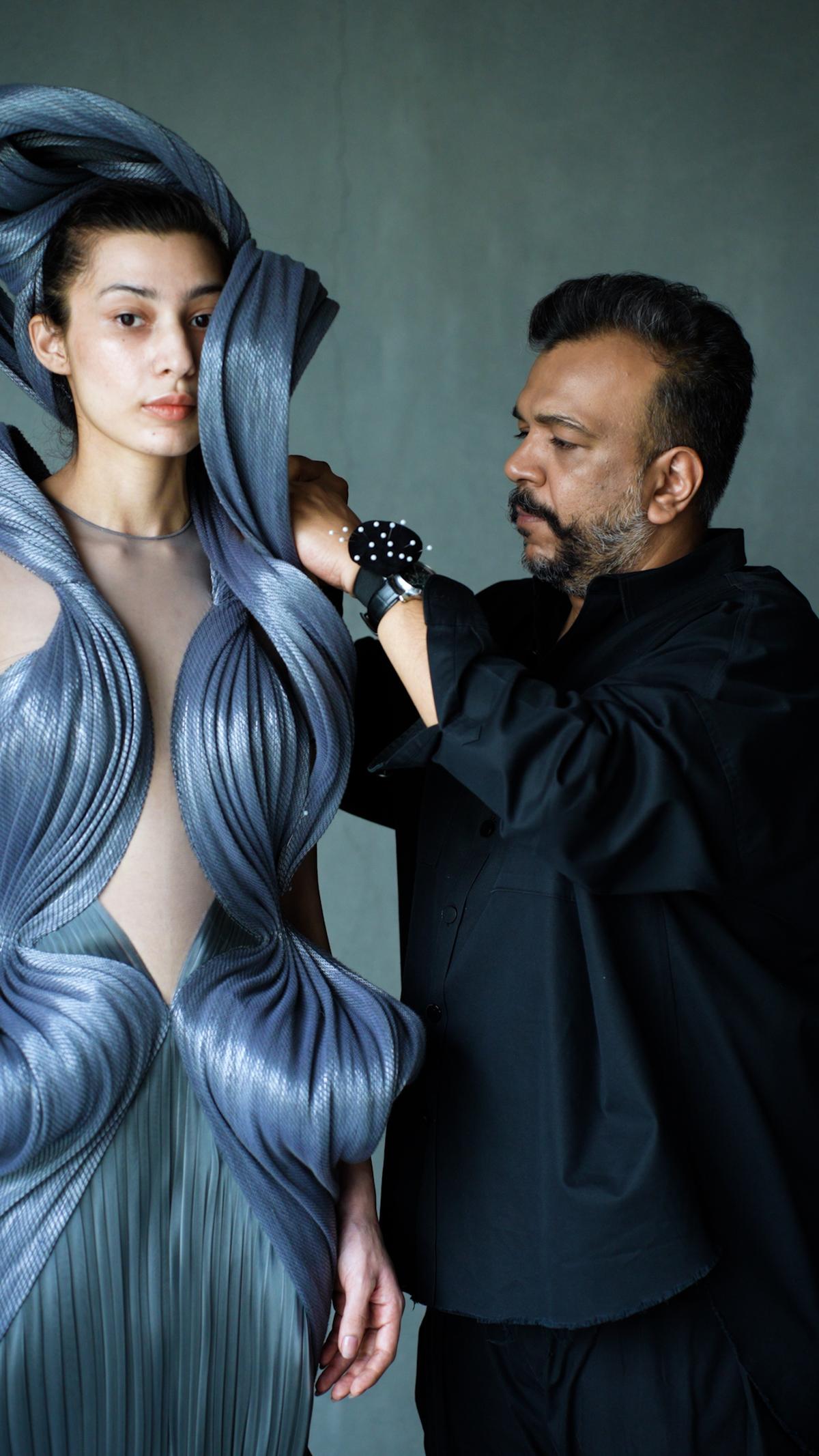 At the Couture Week, Amit Aggarwal’s bold experiments with polymer and corded textiles stood tall