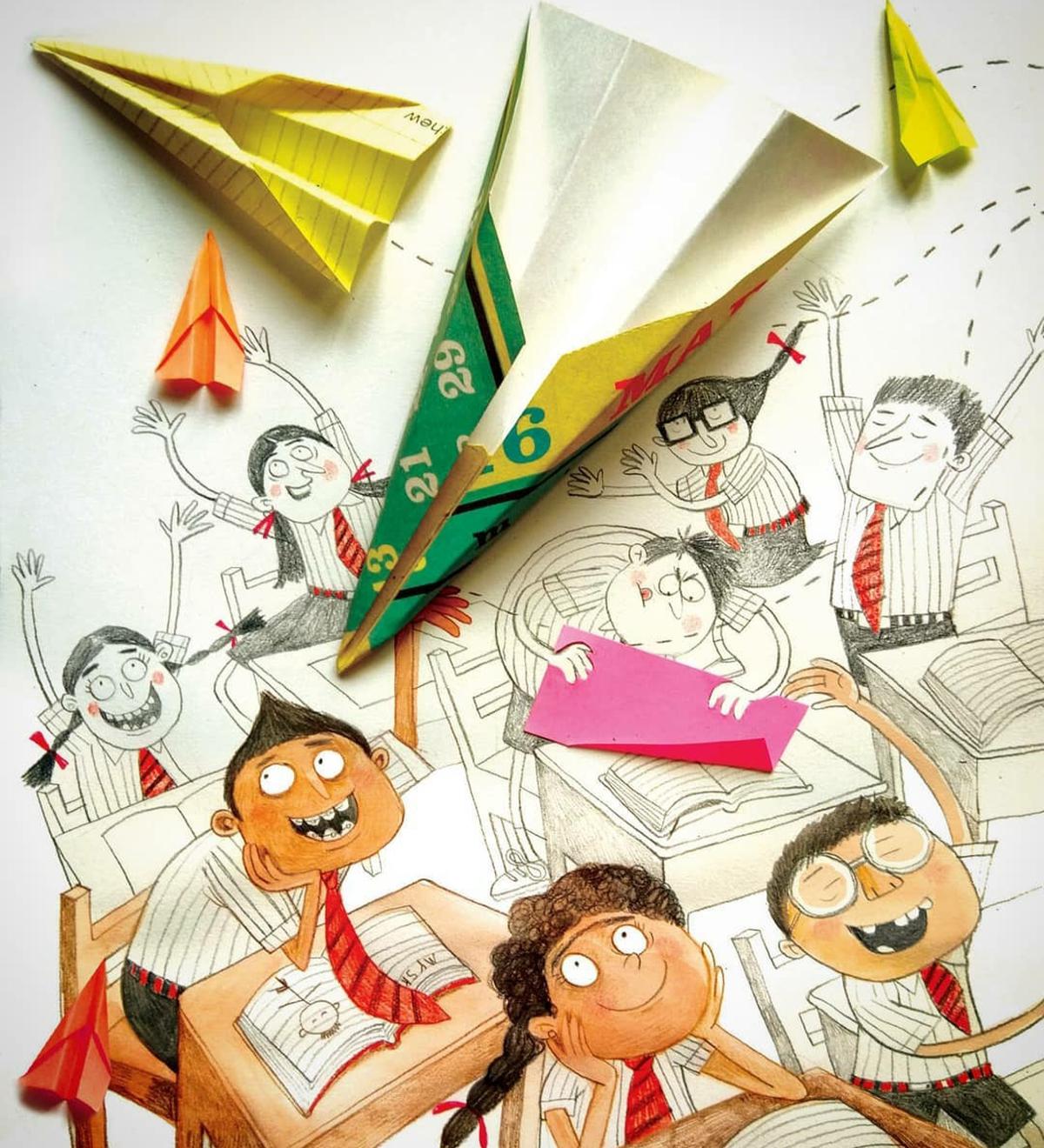 Een redactionele illustratie door Kuriyan voor Ektara India