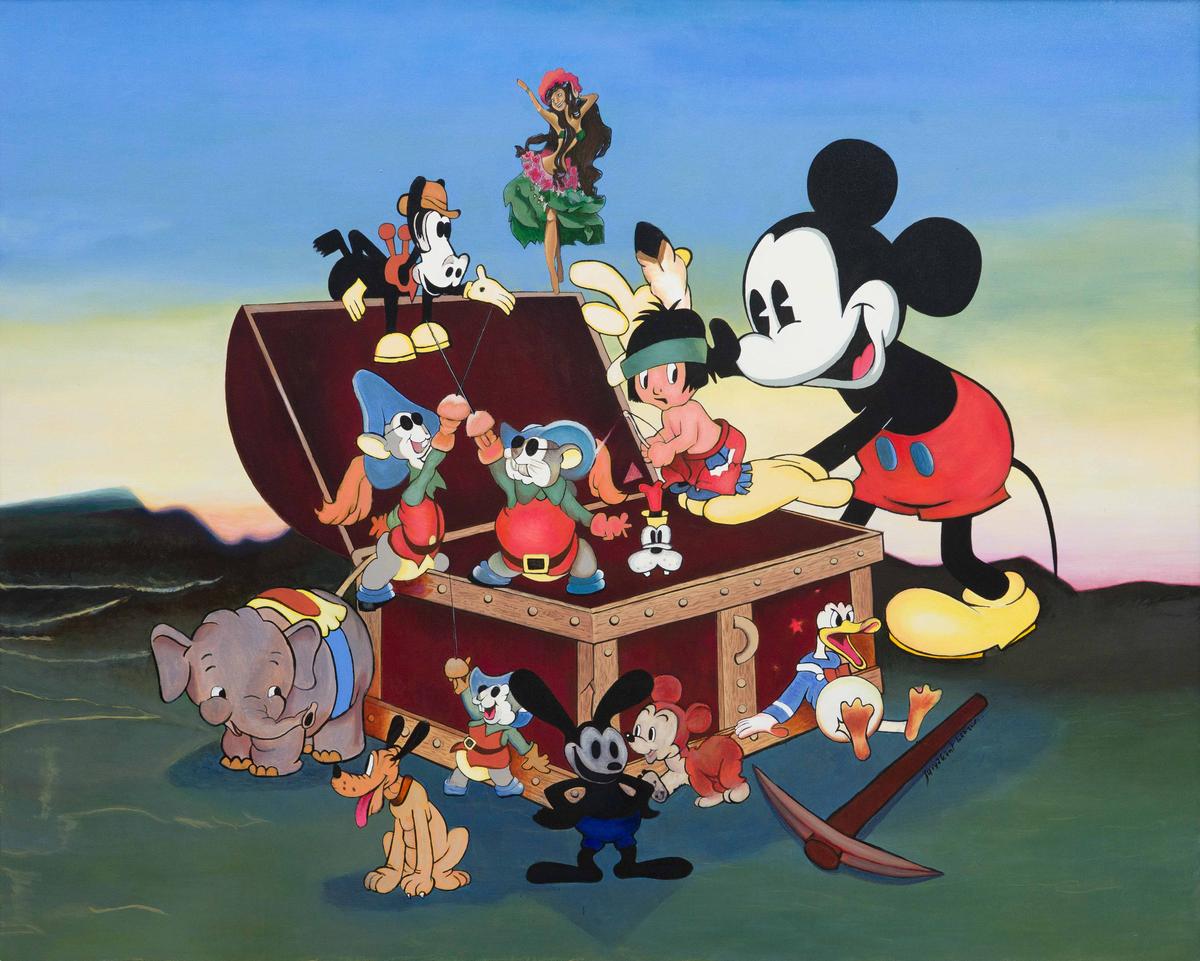 Lo scrigno del tesoro; 48 x 60 pollici (122 x 152,4 cm) Olio lucido su tela 2024