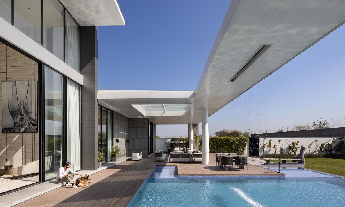 The residence looks almost like a fort The residence looks almost like a fort