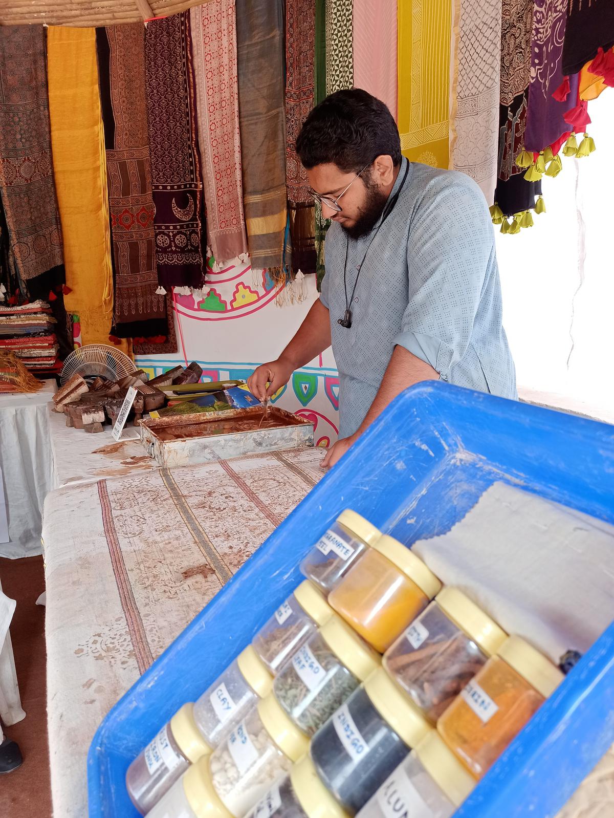 Javed Anvar Khatri, a seventh generation ajrak artist from Kutch’s Ajrakpur village