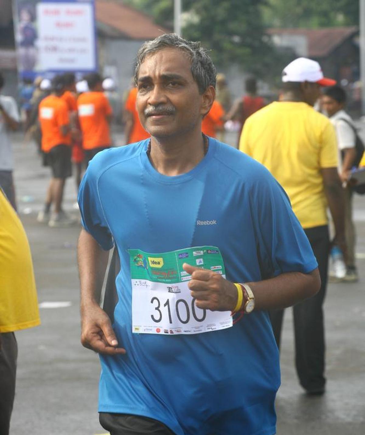 K Selvanayagam during a marathon 