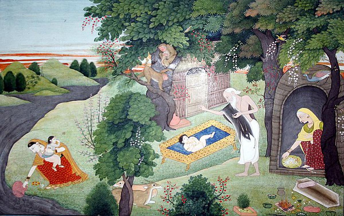 A painting of Sita in sage Valmiki’s hermitage displayed at the Bhuri Singh Museum