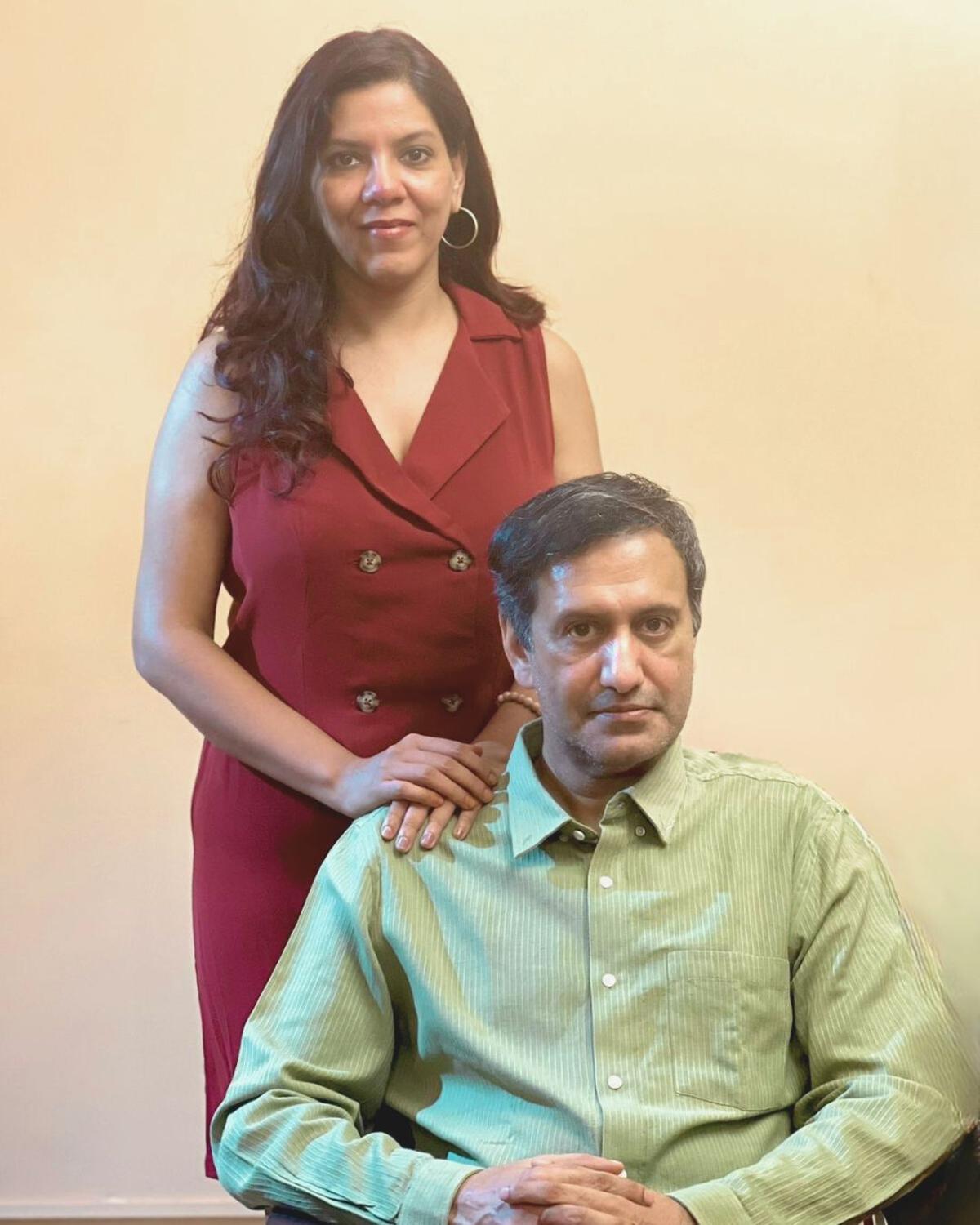 Dakshana Rajaram and T M Karthik in a poster for The Father 