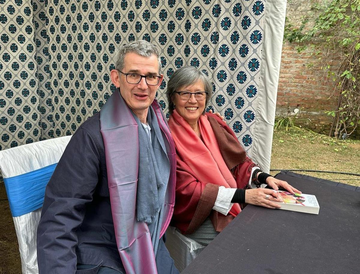 Edmond de Waal with Ruth Ojeki at the 2023 Jaipur Lit Fest 