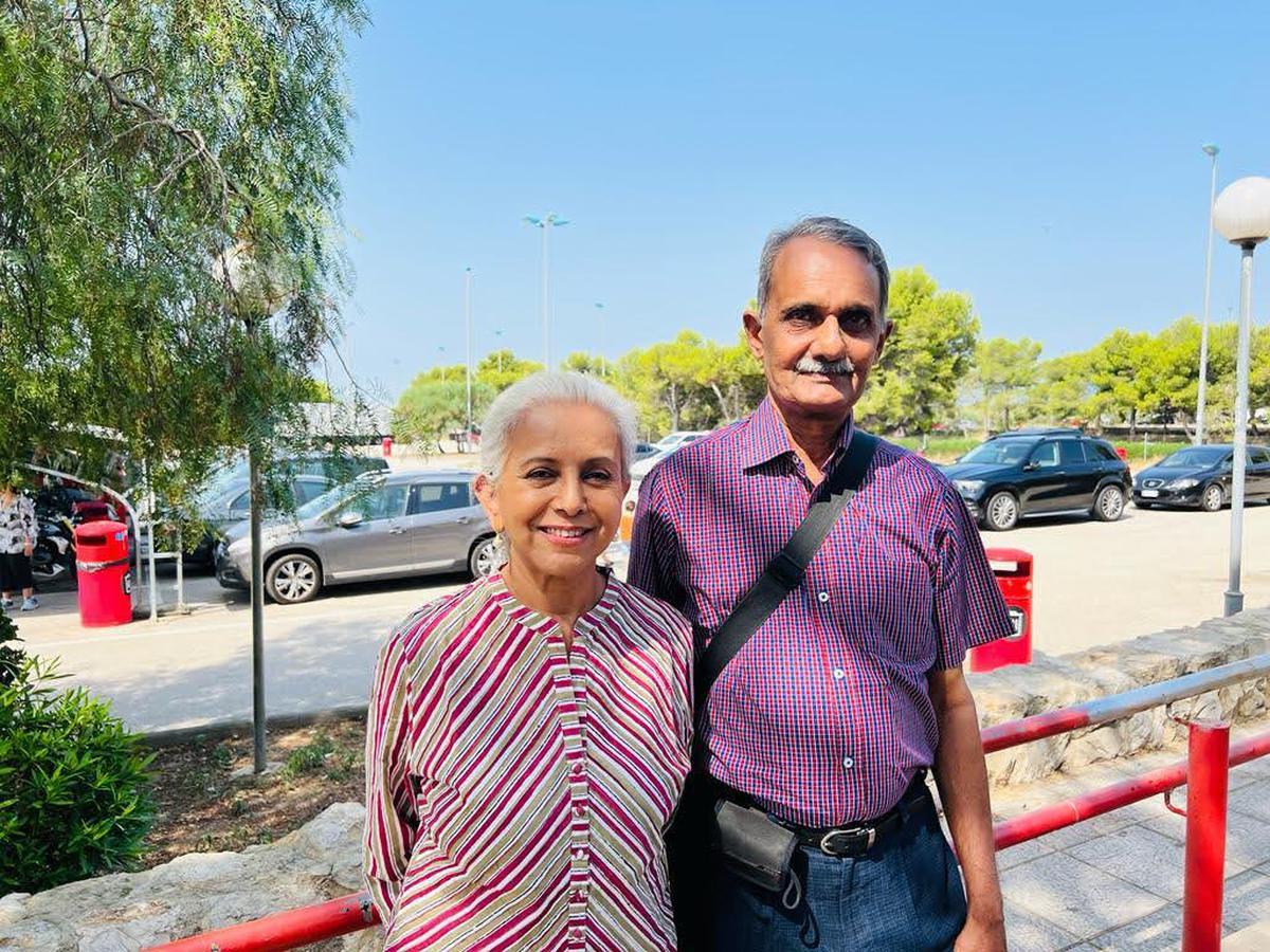 Vidya Surendran with her husband