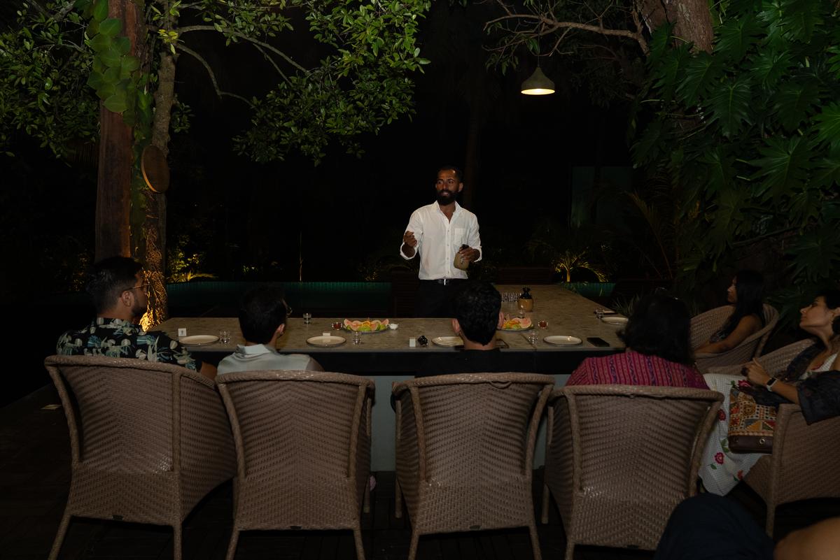 At a feni-tasting session at The First House