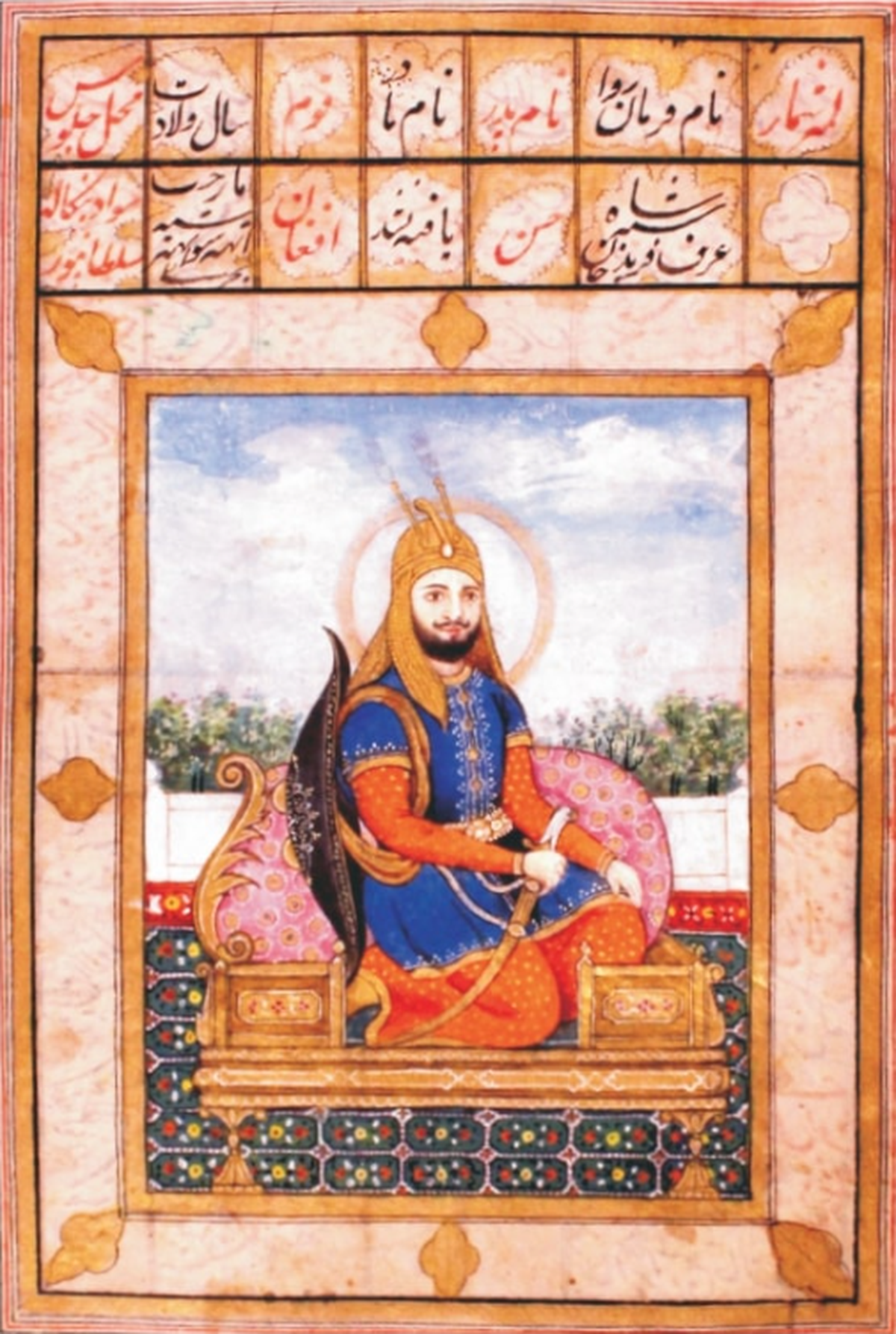A painting of Sher Shah Suri from a manuscript of Tarikh-i-Khandan-i-Timuriya A painting of Sher Shah Suri from a manuscript of Tarikh-i-Khandan-i-Timuriya