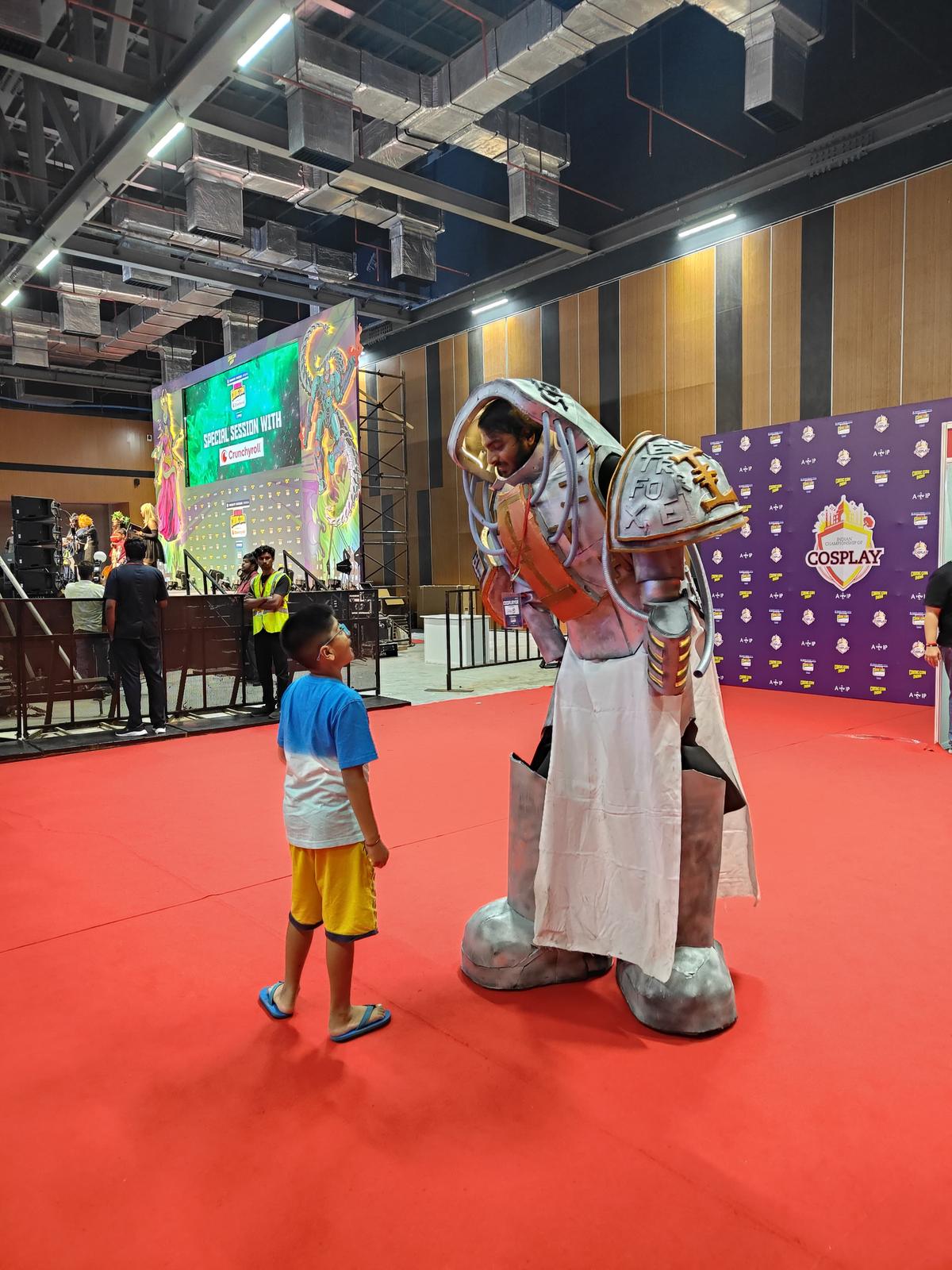 Adithya interacts with a fan