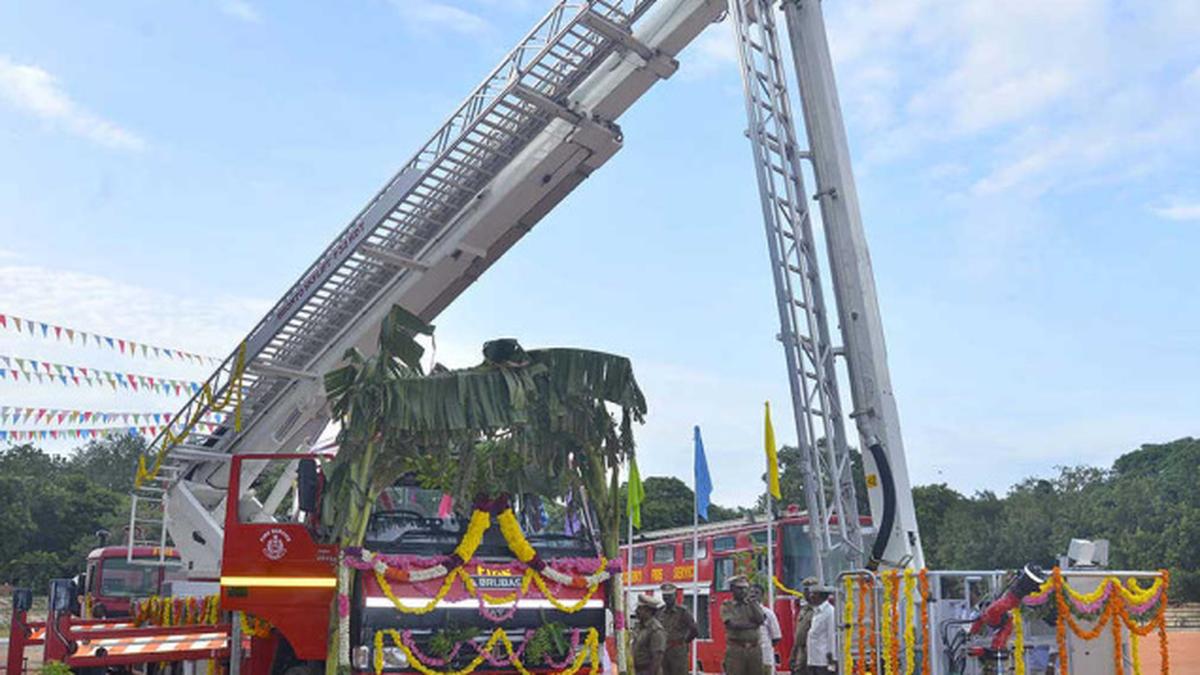 Aerial ladder platform to fight fire in high rises - The Hindu