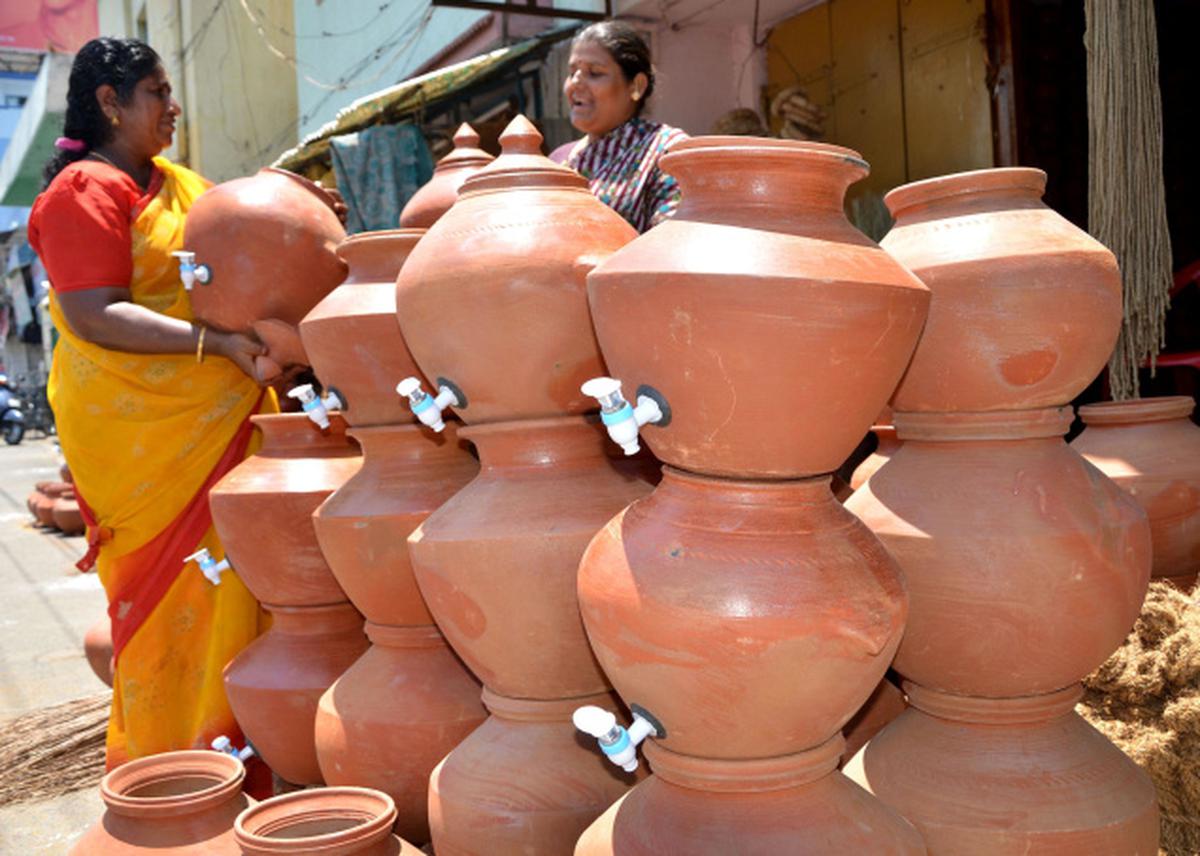 Indian clay water pots