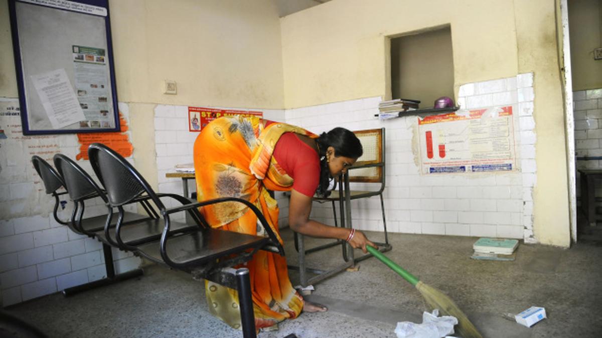 Chennai Corporation pays health centre sweepers low wages The Hindu