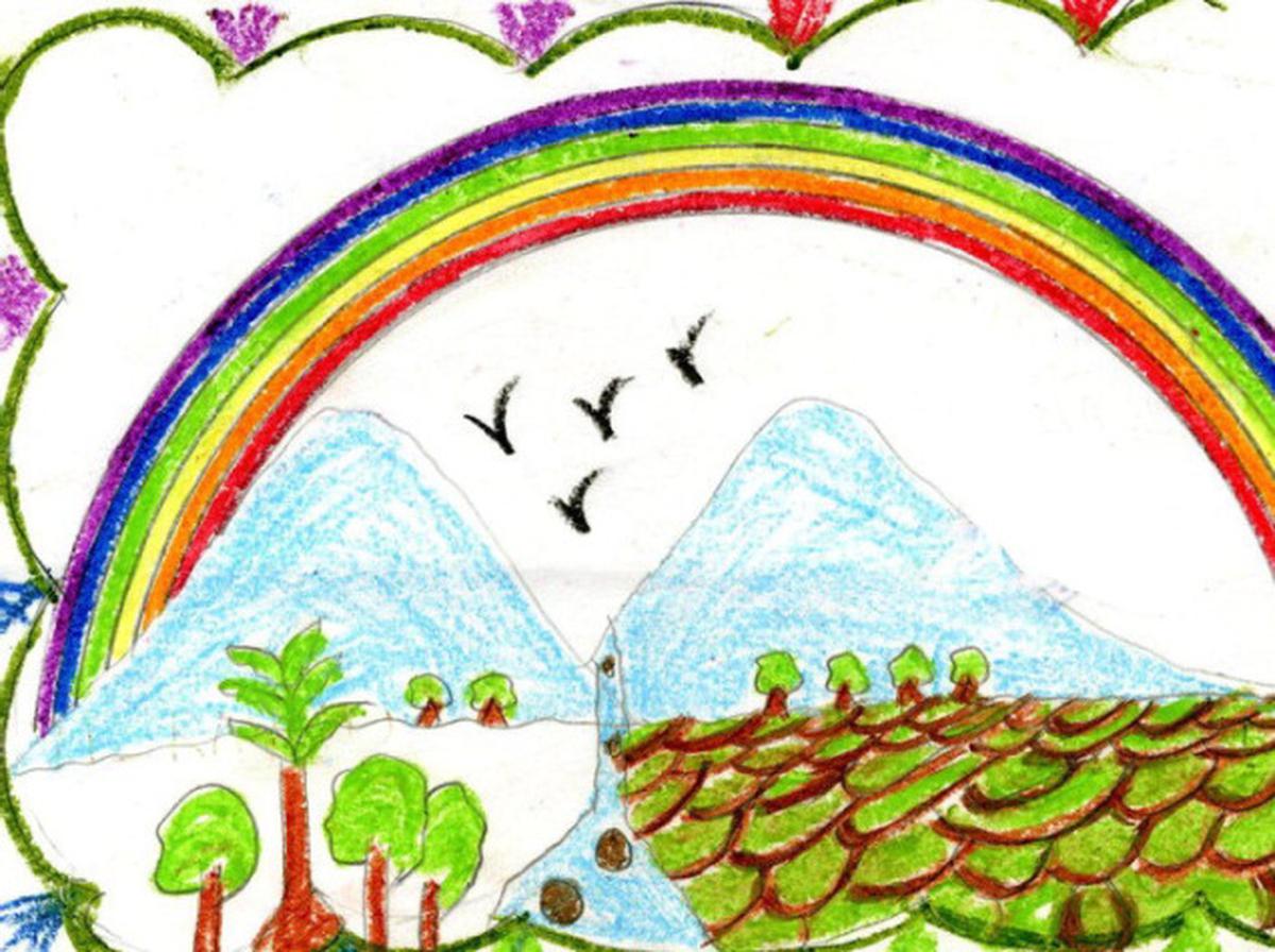 Easy Rainbow Scenery Drawing | How to Draw Rainbow Scenery with Color  Pencils for Beginners - YouTube